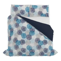 Parure copripiumino matrimoniale blu Soffioni Datex