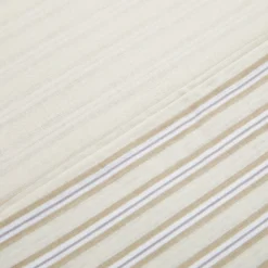 Parure copripiumino matrimoniale cotone righe beige