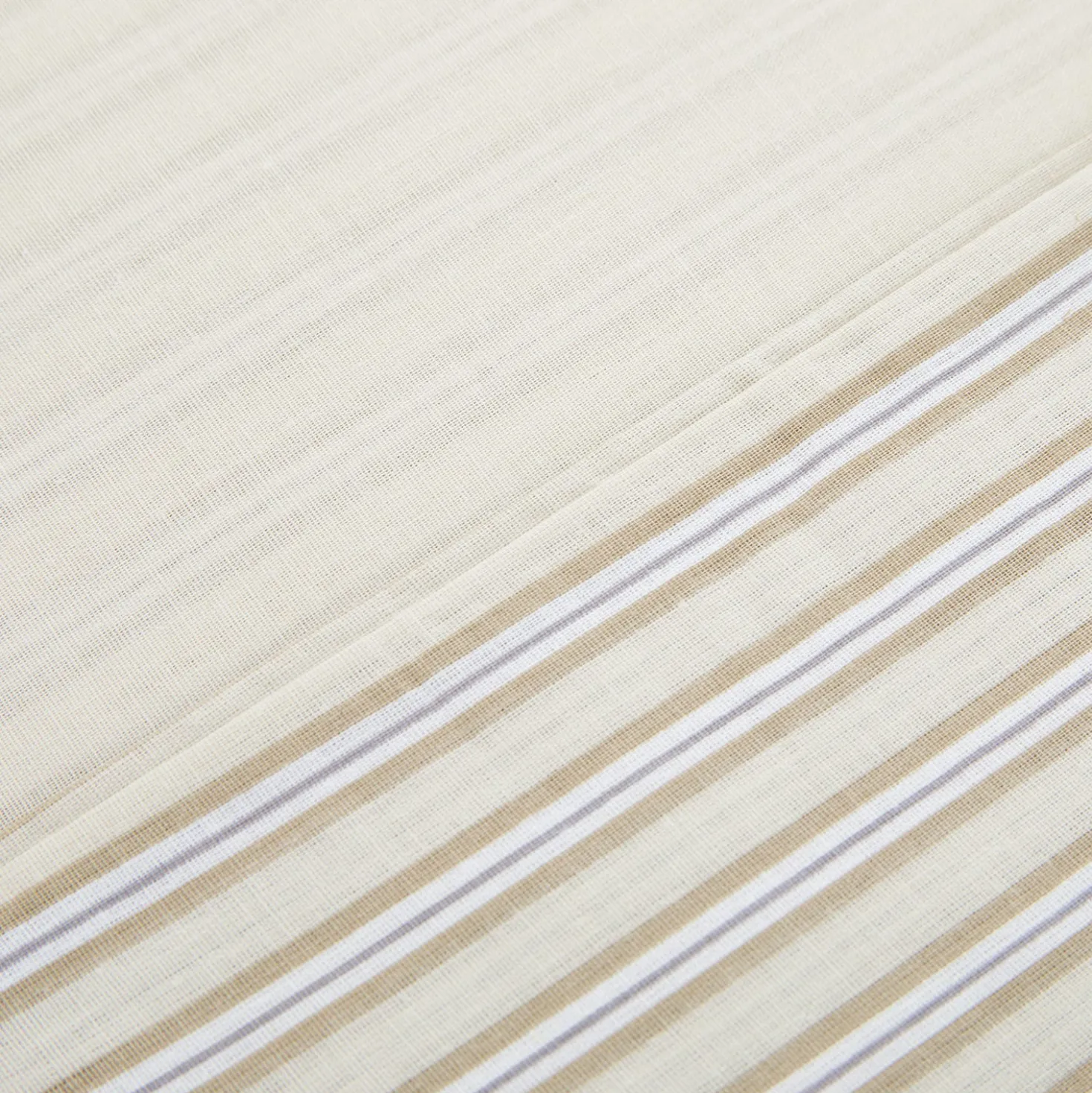 Parure copripiumino matrimoniale cotone righe beige