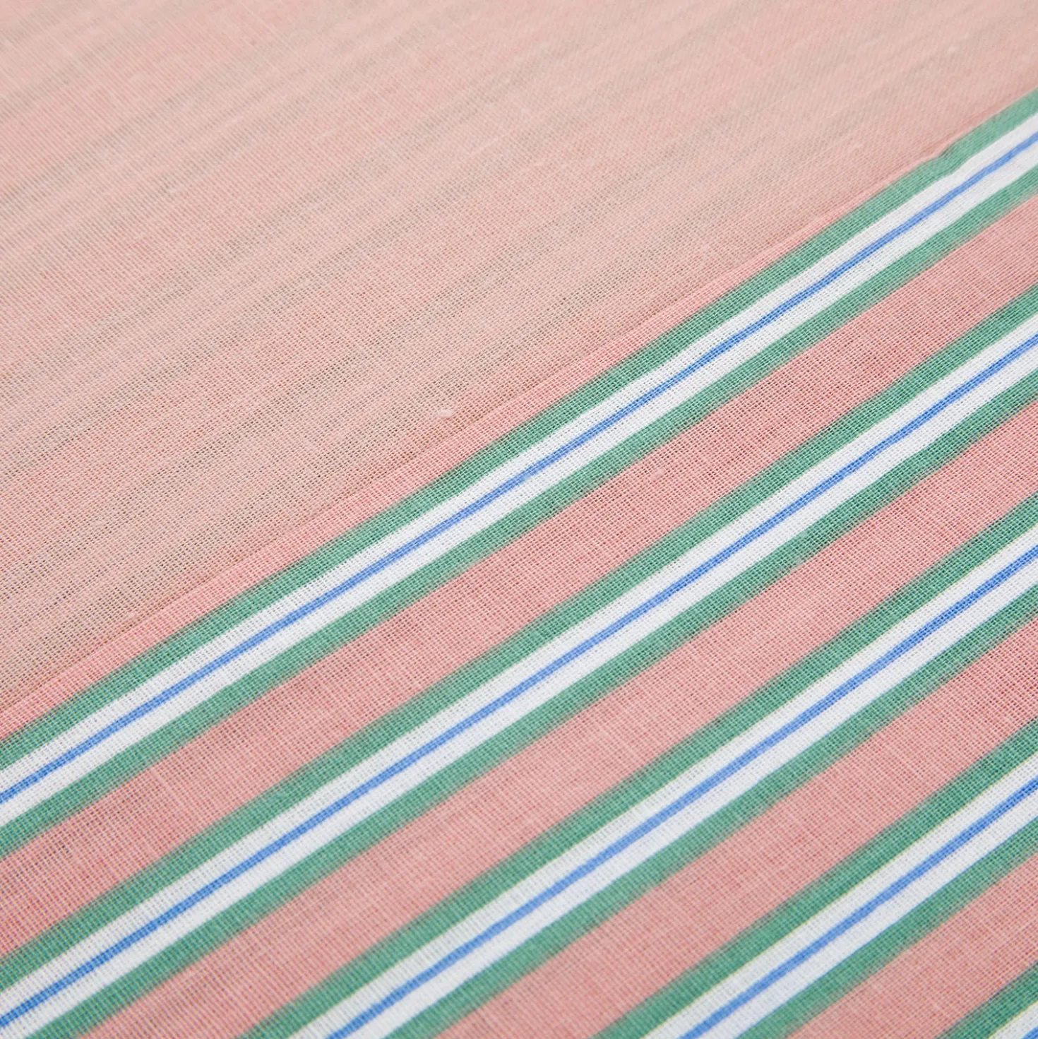 Parure copripiumino 1 piazza e mezza cotone righe rosa