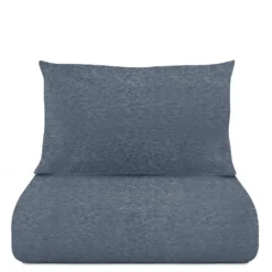 Parure copripiumino singolo blu jersey melange