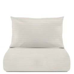 Parure copripiumino singolo cotone righe beige