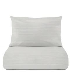Parure copripiumino singolo cotone righe grigio