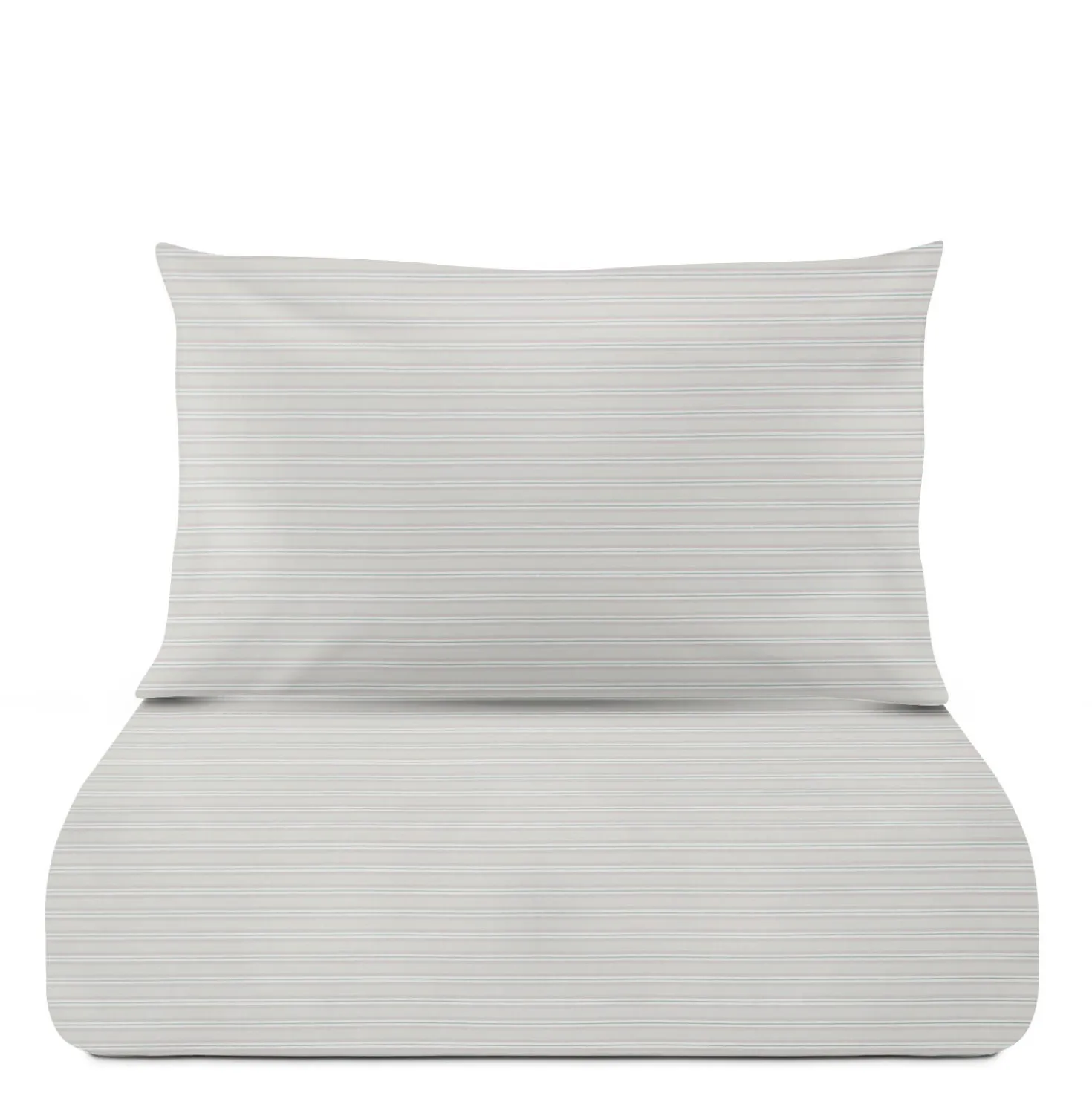 Parure copripiumino singolo cotone righe grigio
