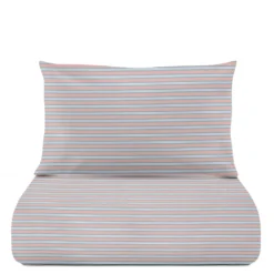 Parure copripiumino singolo cotone righe rosa