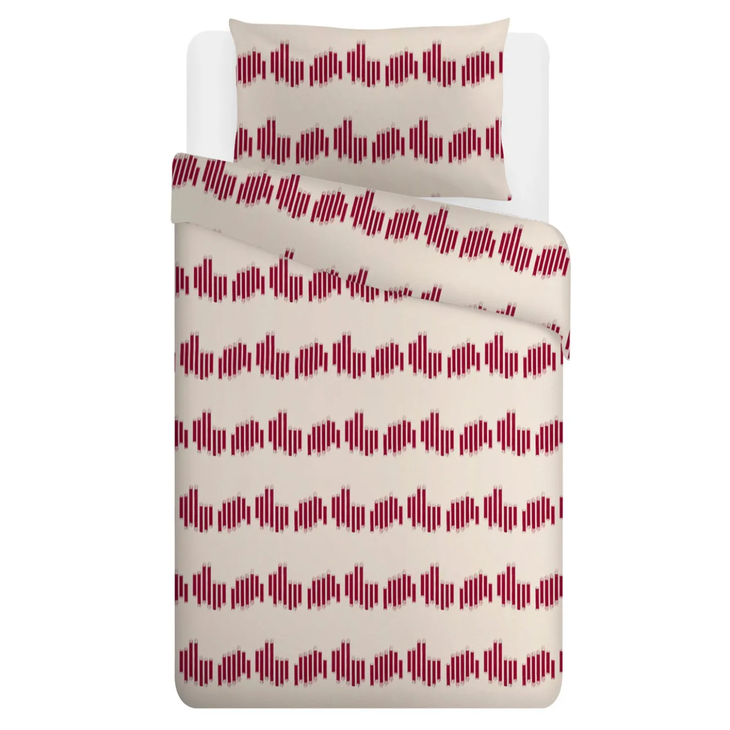 Parure copripiumino singolo geometrico bordeaux