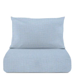 Parure copripiumino singolo quadretti blu Young