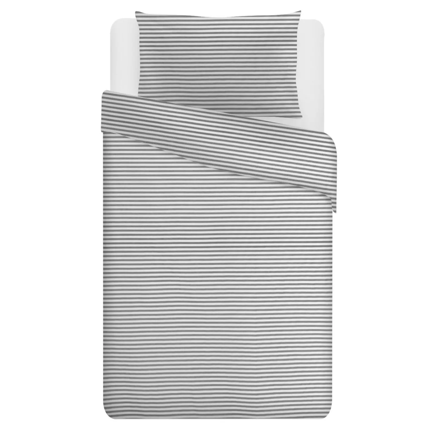 Parure copripiumino singolo righe grigio Young