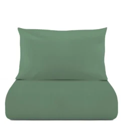 Parure copripiumino singolo verde Jersey melange