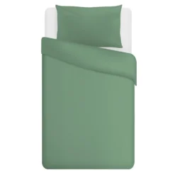 Parure copripiumino singolo verde Jersey melange