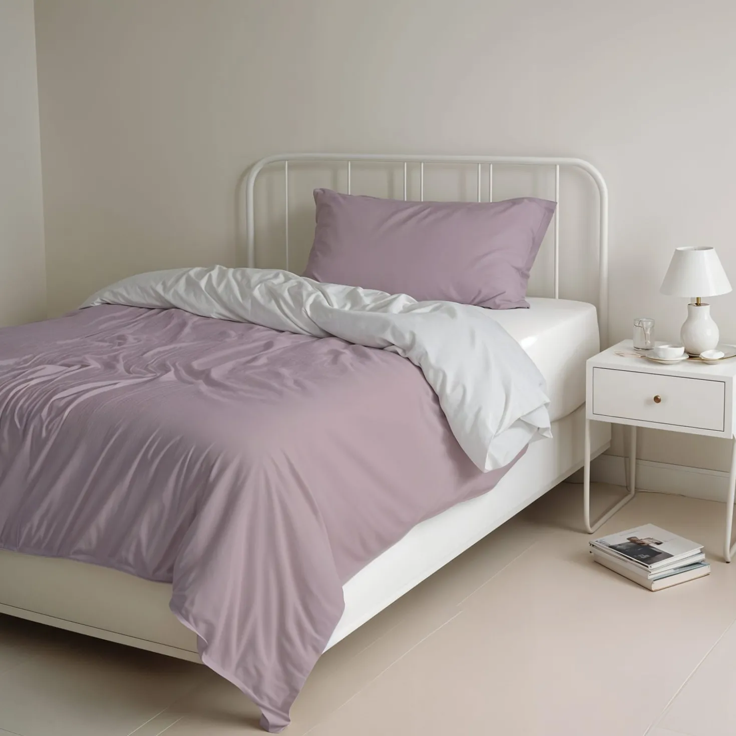 Parure copripiumino una piazza e mezza Natural double face rosa grigio Datex