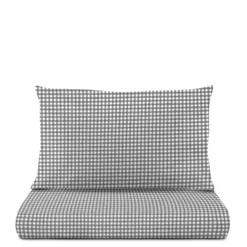 Parure letto singolo quadretti grigio Young