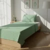 Parure letto singolo quadretti verde Young