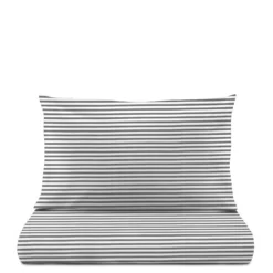 Parure letto singolo righe grigio Young