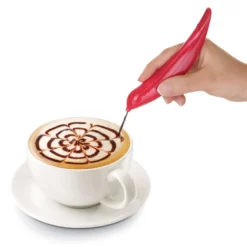 Penna decorativa per cappuccino e dolci rossa