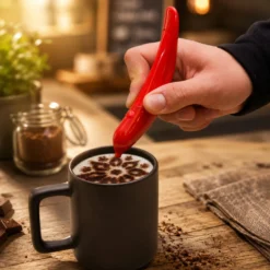 Penna decorativa per cappuccino e dolci rossa