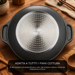 Pentola Hot Pot 30 cm con divisorio e coperchio