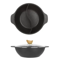 Pentola Hot Pot 30 cm con divisorio e coperchio