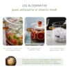 Pentola 2,5 L vetro borosilicato con coperchio manici ambra