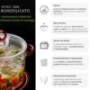 Pentola 2,5 L vetro borosilicato con coperchio manici rossi