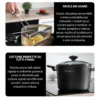 Pentola pasta 22 cm nera con 2 cestelli e coperchio