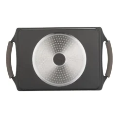 Piastra antiaderente 45x27 cm manici in silicone