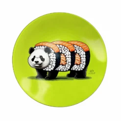 Piattino decorativo vetro 15 cm Panda sushi verde