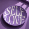 Piattino decorativo vetro 18 cm Self Love viola