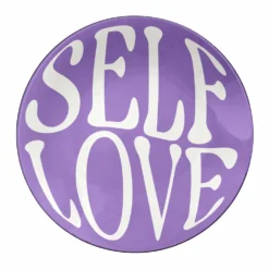 Piattino decorativo vetro 18 cm Self Love viola