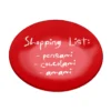 Piattino decorativo vetro 18 cm Shopping List rosso