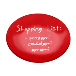 Piattino decorativo vetro 18 cm Shopping List rosso
