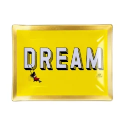 Piattino decorativo vetro 16x12 cm Dream giallo