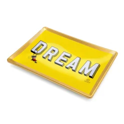 Piattino decorativo vetro 16x12 cm Dream giallo