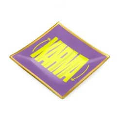 Piattino decorativo vetro 13x13 cm Karma viola