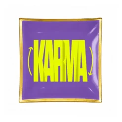 Piattino decorativo vetro 13x13 cm Karma viola