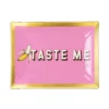 Piattino decorativo vetro 16x12 cm Taste me rosa