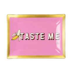 Piattino decorativo vetro 16x12 cm Taste me rosa