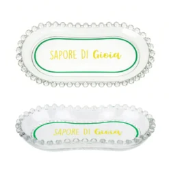 Piattino ovale vetro Sapore di gioia Color Bloom