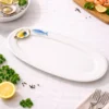 Piatto da portata ovale 33 cm ceramica ostrica Sea