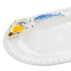 Piatto da portata ovale 33 cm ceramica ostrica Sea