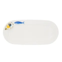 Piatto da portata ovale 33 cm ceramica ostrica Sea