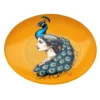 Piatto decorativo vetro 30 cm Donna pavone arancione