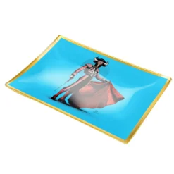 Piatto decorativo vetro 30x20 cm Torero azzurro