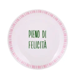 Piatto dolce ceramica Pieno di Felicità Color Bloom