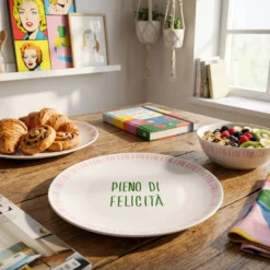 Piatto dolce ceramica Pieno di Felicità Color Bloom