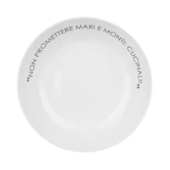 Piatto fondo bianco con scritta 20 cm in stoneware