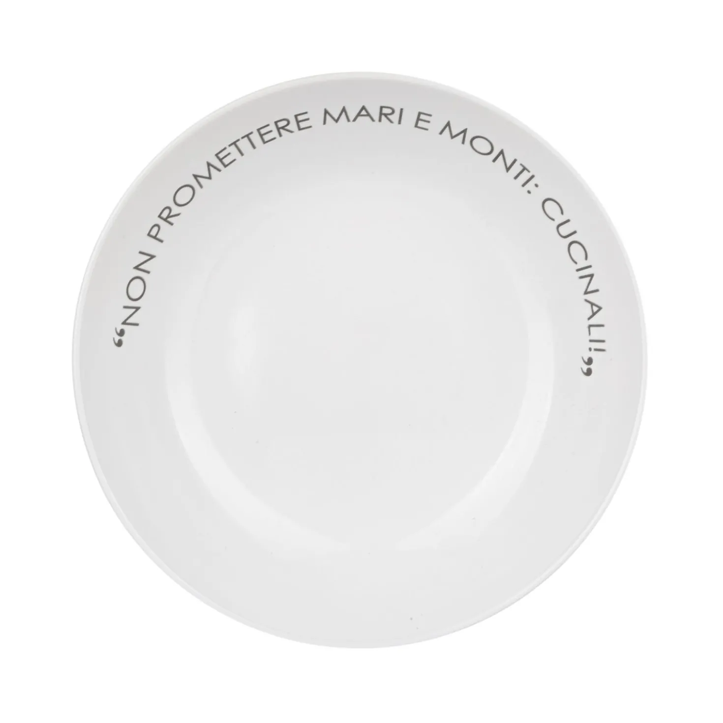 Piatto fondo bianco con scritta 20 cm in stoneware