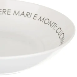 Piatto fondo bianco con scritta 20 cm in stoneware