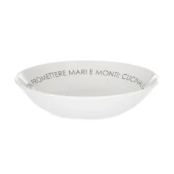 Piatto fondo bianco con scritta 20 cm in stoneware
