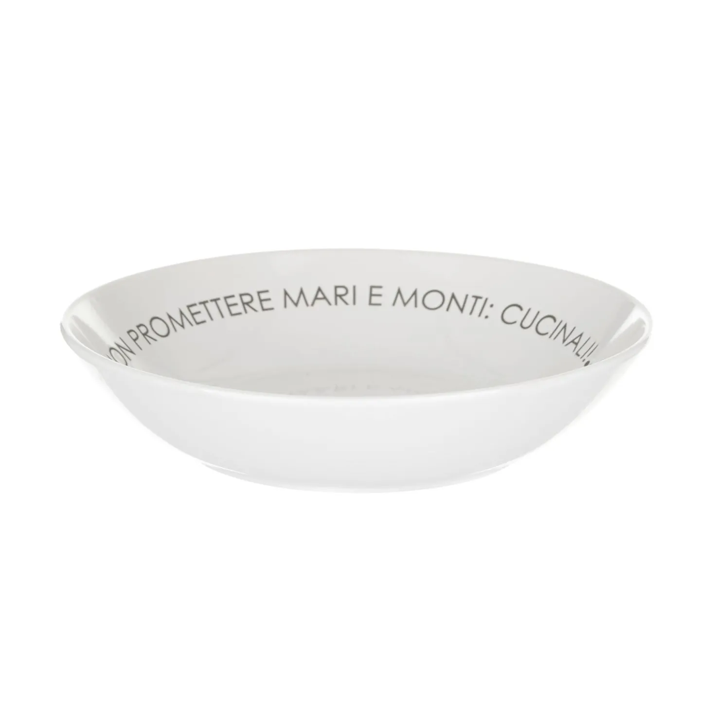 Piatto fondo bianco con scritta 20 cm in stoneware